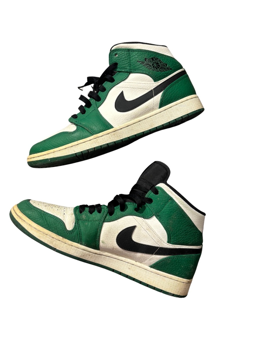 Air Jordan 1 Mid Pine Green Black Sail Size 10